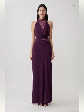 Meshki Arra Chiffon and Lace Maxi Dress